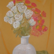 Kenig Teresa - Martwa natura kwiatowa (pastel)