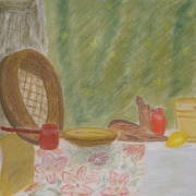 Czachowicz Maria - Martwa natura z sarenką (pastel)