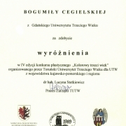 Dyplom Pani Bogumiły Cegielskiej