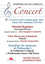 5-6 czerwiec 2015 - koncert norweskiego chóru Nittedal Bydgekor