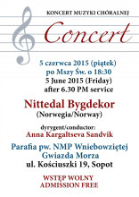 5-6 czerwiec 2015 - koncert norweskiego chóru Nittedal Bydgekor