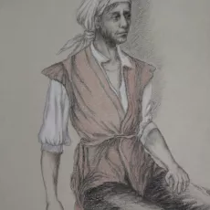 Borucka Julia - Studium postaci ( rysunek węglem, pastel )