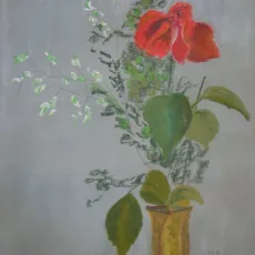 Langa Ignacy - Martwa natura kwiatowa (pastel)